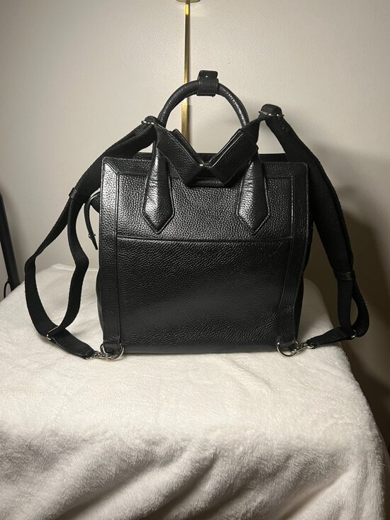 Henri Bendel Black Leather Rivington Convertible Tote Backpack Like New - RARE